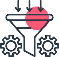 Conversion Rate Optimizer Line with small circle background Icon vector