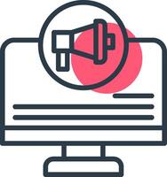 Online Pr Line with small circle background Icon vector