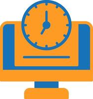 24 7 Monitoring Flat Two Color Icon vector