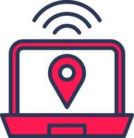 Digital Nomad Hub Line Half Filled Icon vector