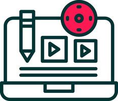 Create Content Line Half Filled Icon vector