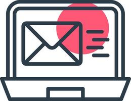Email Marketing Line with small circle background Icon vector
