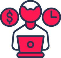 Freelancing Line Half Filled Icon vector