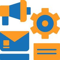 Marketing Automation Flat Two Color Icon vector