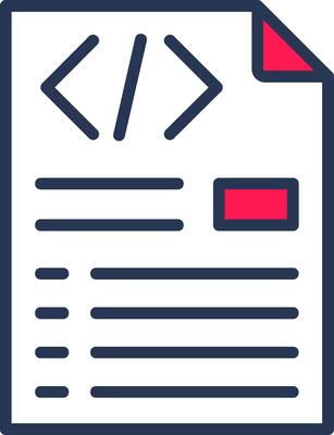 Header Code Line Half Filled Icon