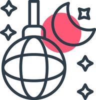 Nightlife Line with small circle background Icon vector
