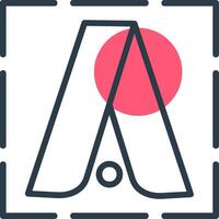 Google Adwords Line with small circle background Icon vector