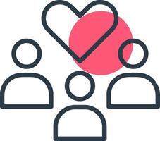 Community Line with small circle background Icon vector