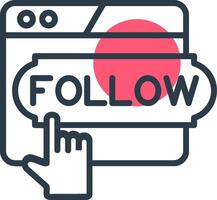 Do Follow Line with small circle background Icon vector