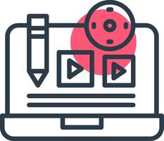 Create Content Line with small circle background Icon vector