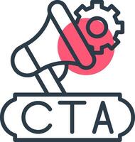Cta Line with small circle background Icon vector