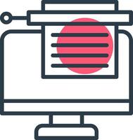 Bots Copywriting Line with small circle background Icon vector