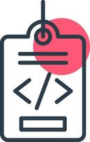 Meta Tags Line with small circle background Icon vector