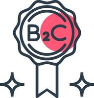 B2C Line with small circle background Icon vector