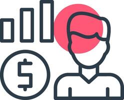 Lead Line with small circle background Icon vector