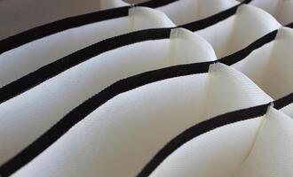 Textured background of contrast monochrome fabric cells photo
