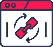 Backlink Line Half Filled Icon vector