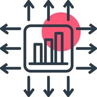 Performance Marketer Line with small circle background Icon vector