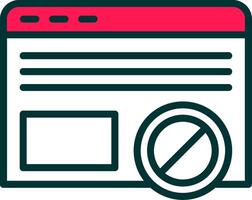 Ad Blocker Line Half Filled Icon vector
