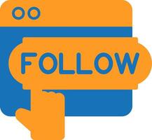 Do Follow Flat Two Color Icon vector