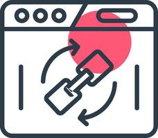 Backlink Line with small circle background Icon vector