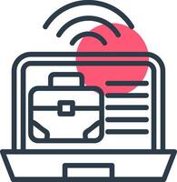 Online Jobs Platform Line with small circle background Icon vector