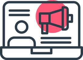 Online Influencer Line with small circle background Icon vector