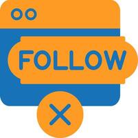 No Follow Flat Two Color Icon vector