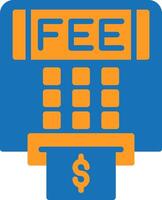 Atm Fees Flat Two Color Icon vector