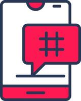 Hashtag Line Half Filled Icon vector