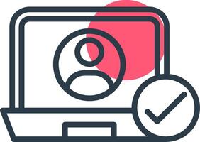 Customer Activation Line with small circle background Icon vector