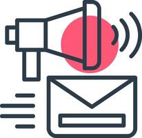 Email Marketing Line with small circle background Icon vector
