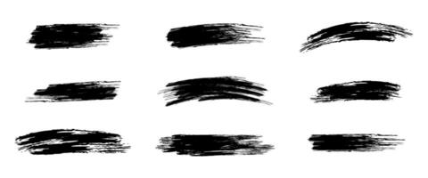 Set of brush strokes. Black splash of different shapes. Grunge elements for design. vector