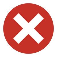 Close or delete symbol. Close, cancellation, wrong and reject symbol. Cross sign for apps and web interfaces, infographics, presentations, marketing vector