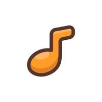Music note icon. Musical sound, musical symbol, melody concept. Cartoon minimal style. Button app element design for logo or mobile app, web design. Illustration isolated on white background vector