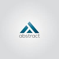 a white background with a blue triangle that says abstract . vector