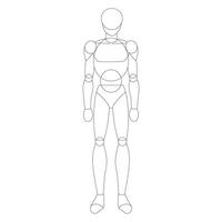 Human Figure Outline Basic Pose Character Sketch Drawing vector