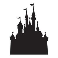 Castle Silhouette with multiple towers and spires vector