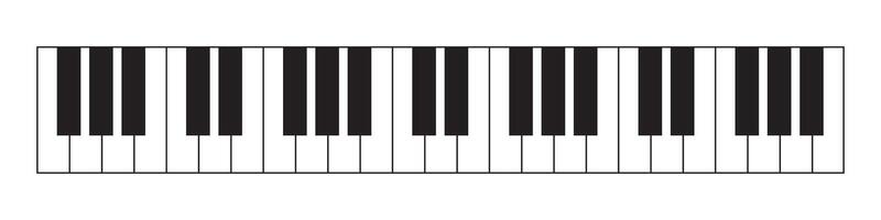 Piano Keyboard Outline top view vector