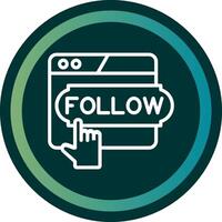 Do Follow Line double Gredient Circle vector