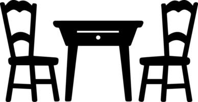 A Chairs and table silhouette design with a white background vector