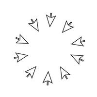 Modern pointer circle frame. vector