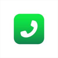 Icon of call application in green color with gradient for mobile phone. vector