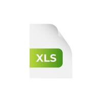 Green XLS document icon for computer with gradient. vector