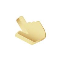 Golden hand cursor for computer. vector