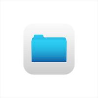 Icon of file manager application in blue color with gradient for mobile phone. vector