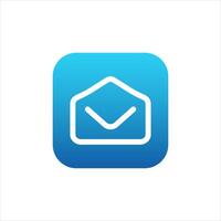 Modern email icon for mobile phone. Icon of envelope with gradient effect. vector