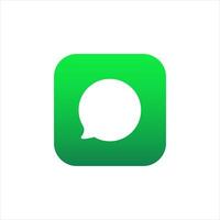 Icon of message application in green color with gradient for mobile phone. vector