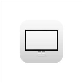 Computer symbol for mobile application in white modern style with gradient. vector