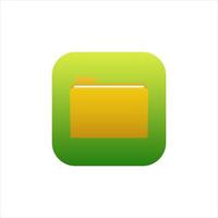 File manager application icon for mobile phone on green background with gradient. vector